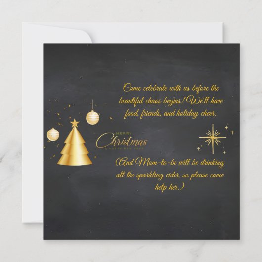 Christmas Pregnancy Chalkboard Invitation (Achterkant)