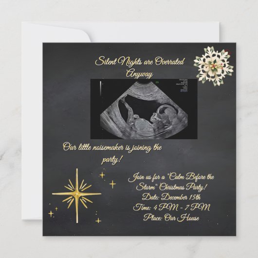 Christmas Pregnancy Chalkboard Invitation  (Voorkant)