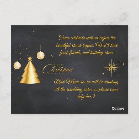 Christmas Pregnancy Chalkboard Invitation  Briefkaart (Achterkant)