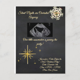 Christmas Pregnancy Chalkboard Invitation  Briefkaart