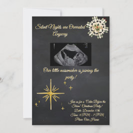 Christmas Pregnancy Chalkboard Invitation  Kaart