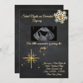 Christmas Pregnancy Chalkboard Invitation  Kaart (Voorkant / Achterkant)
