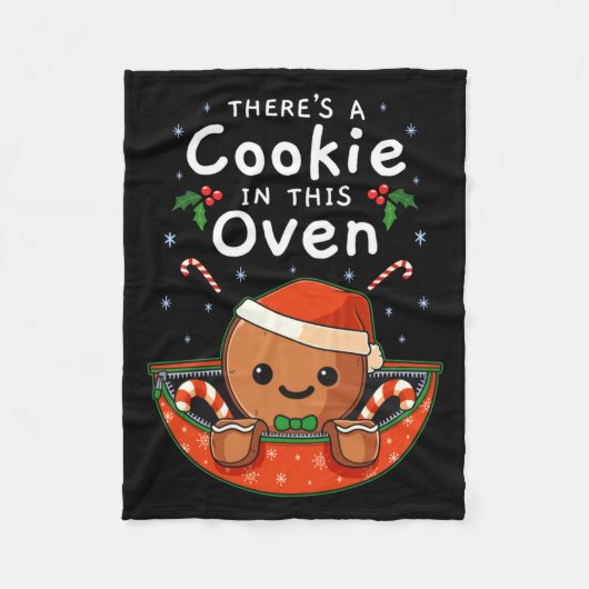 Christmas Pregnancy Gingerbread Man Baby Cookie In Fleece Deken (Voorkant)
