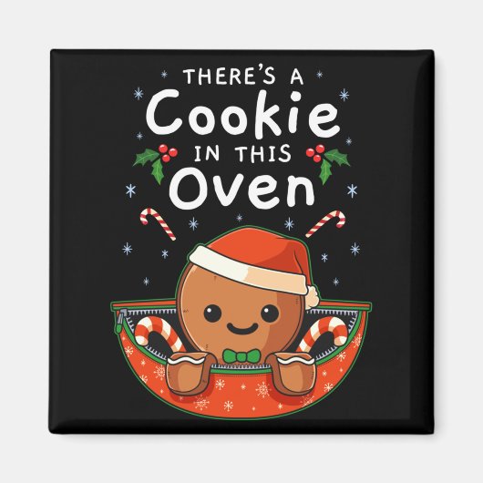 Christmas Pregnancy Gingerbread Man Baby Cookie In Magneet (Voorkant)