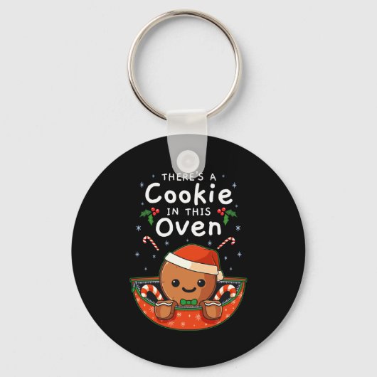 Christmas Pregnancy Gingerbread Man Baby Cookie In Sleutelhanger (Voorkant)