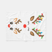 Christmas Pregnancy Reindeer Xmas Lights New Mom T Fleece Deken (Voorkant (Horizontaal))