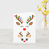 Christmas Pregnancy Reindeer Xmas Lights New Mom T Kaart (Gele Bloem)