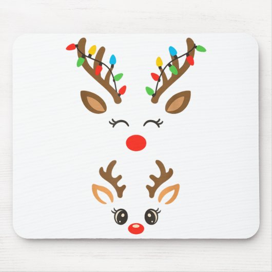 Christmas Pregnancy Reindeer Xmas Lights New Mom T Muismat (Voorkant)