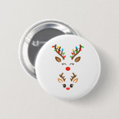 Christmas Pregnancy Reindeer Xmas Lights New Mom T Ronde Button 5,7 Cm (Voorkant /achterkant)