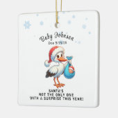 Christmas Pregnant onthult grappige aankondiging Keramisch Ornament (Links)