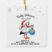 Christmas Pregnant onthult grappige aankondiging Keramisch Ornament (Voorkant)