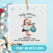 Christmas Pregnant onthult grappige aankondiging Keramisch Ornament