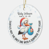 Christmas Pregnant onthult grappige aankondiging Keramisch Ornament (Links)