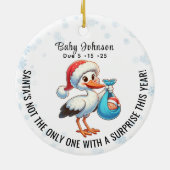 Christmas Pregnant onthult grappige aankondiging Keramisch Ornament (Achterkant)