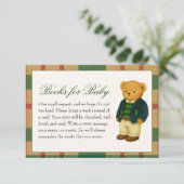 Christmas Preppy Bear Baby Shower Books for Baby Informatiekaartje (Staand voorkant)