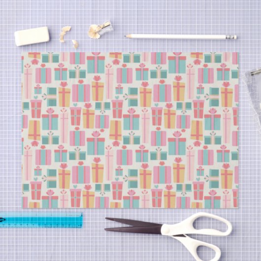 Christmas Present Abstract Pattern Pastel Colors Tissuepapier (Craft)