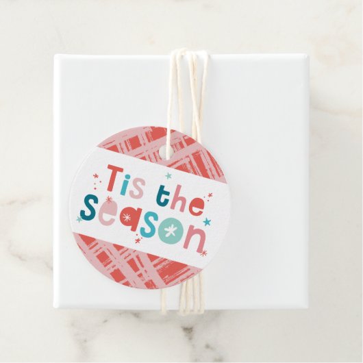 CHRISTMAS PRESENT leuke typografie dit seizoen Bedankjes Labels (In situ)