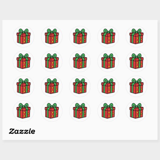 Christmas present ronde sticker (Vel)