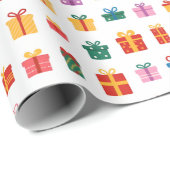 Christmas Presents And Gifts Colourful Packaging Cadeaupapier (Rol Hoek)