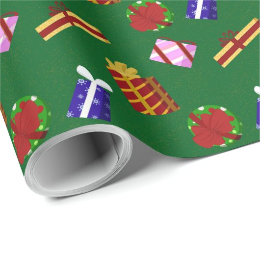 Christmas Presents Pattern Cadeaupapier (Rol Hoek)