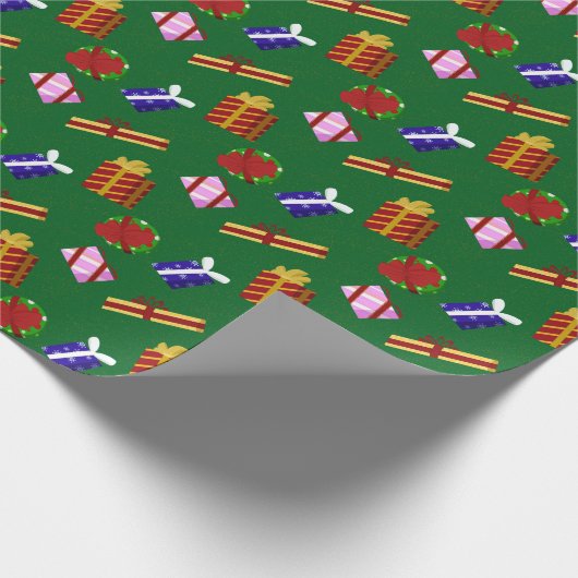 Christmas Presents Pattern Cadeaupapier (Hoek)