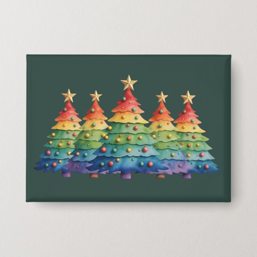 Christmas Pride Rainbow LGBTQ Equal Rights Gay Button (Voorkant)