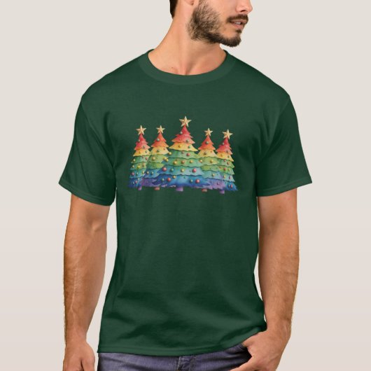 Christmas Pride Rainbow LGBTQ Equal Rights Gay  T-shirt (Voorkant)