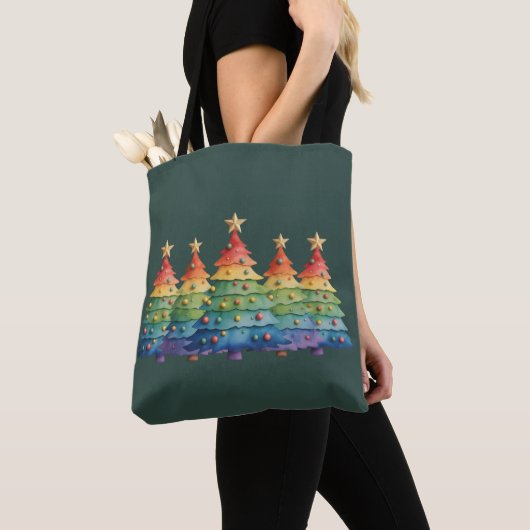 Christmas Pride Rainbow LGBTQ Equal Rights Gay  Tote Bag (Dichtbij)
