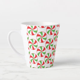 Christmas Print Coffee Mug  Candy Cane Cup Latte Mok
