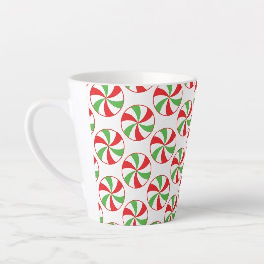 Christmas Print Coffee Mug  Candy Cane Cup Latte Mok (Links)