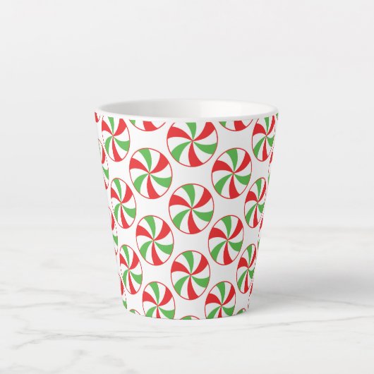 Christmas Print Coffee Mug  Candy Cane Cup Latte Mok (Voorkant)
