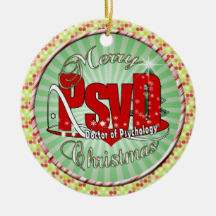 CHRISTMAS PsyD Doctor in de psychologie Keramisch Ornament