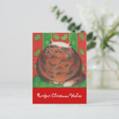 Christmas Pud 'Purrfect Christmas Wishes' briefkaa Feestdagenkaart (Staand voorkant)