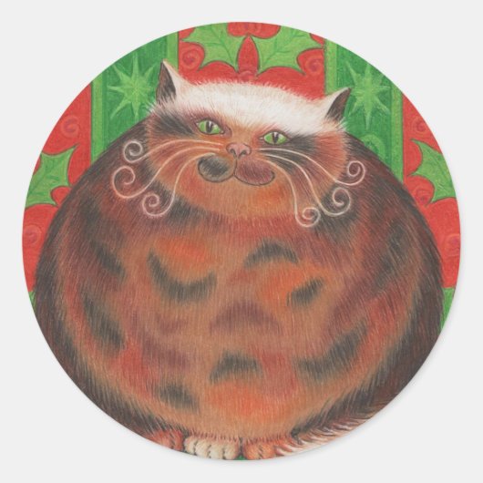 Christmas Pud ronde sticker (Voorkant)