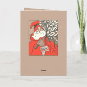 Christmas Pudding And Germanic Santa Vector Kaart (Achterkant)