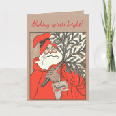 Christmas Pudding And Germanic Santa Vector Kaart (Voorkant)