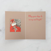 Christmas Pudding And Germanic Santa Vector Kaart (Binnen)