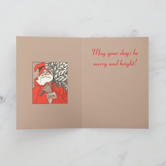 Christmas Pudding And Germanic Santa Vector Kaart (Binnen)