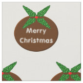 Christmas Pudding Custom Craft Fabric Stof (Close Up)