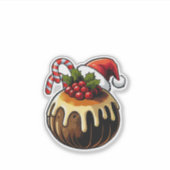 Christmas Pudding Custom-Cut Vinyl Sticker (Voorkant)