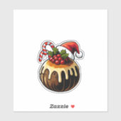 Christmas Pudding Custom-Cut Vinyl Sticker (Vel)
