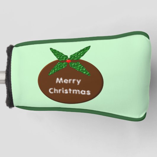 Christmas Pudding Custom Golf Putter Hoesje Golfheadcover (Voorkant)