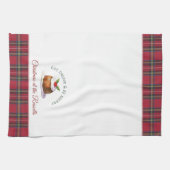 Christmas Pudding Gepersonaliseerde Naam Kerstmis Theedoek (Horizontaal)