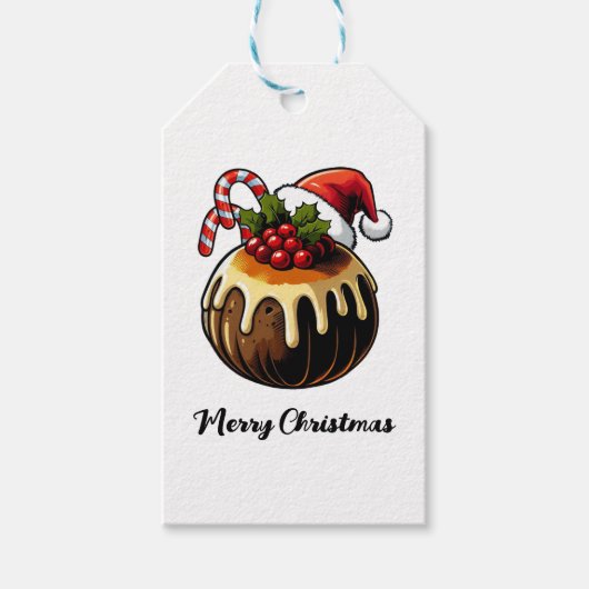 Christmas Pudding Gift Label Cadeaulabel (Voorkant)