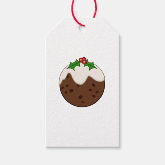 Christmas Pudding Illustrative Art Cadeaulabel (Voorkant)