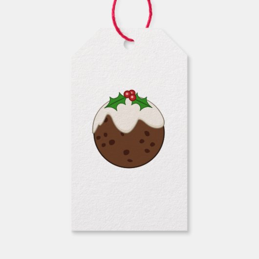 Christmas Pudding Illustrative Art Cadeaulabel (Achterkant)