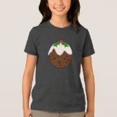 Christmas Pudding Illustrative Art Tri-Blend Shirt (Voorkant)