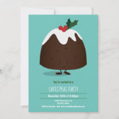 Christmas Pudding Karakter Vakantie Blauwgroen Wit Kaart (Voorkant)