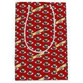 Christmas Pudding Merry Christmas! Holly Pattern Medium Cadeauzakje (Voorkant)