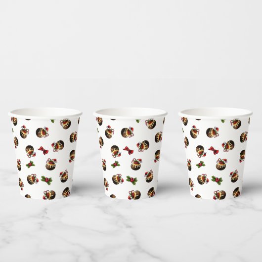 Christmas Pudding Paper Cup Papieren Bekers (Multi)